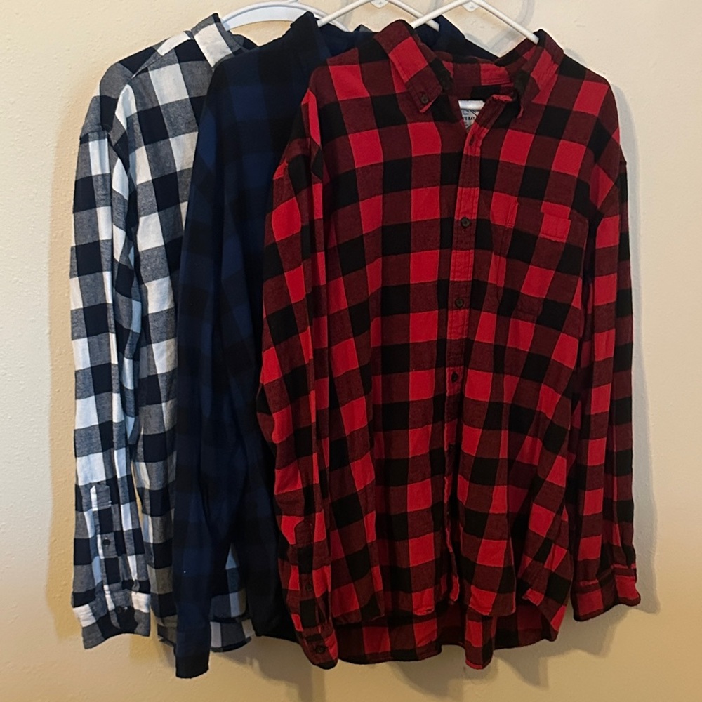 St. John's Bay Plaid Men's Shirts LOT OF 3